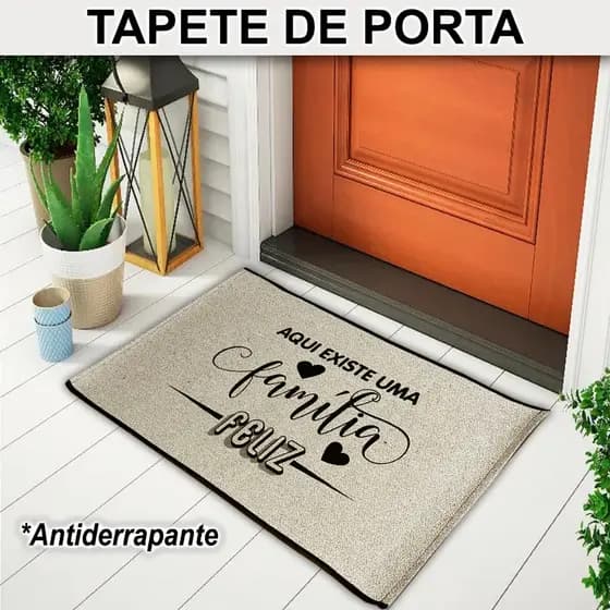 Tapete de Porta 64x39cm Decorativo Antiderrapante Vários Modelos
