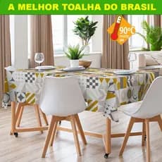 Toalha de Mesa de Plástico Térmica Para 4 6 8 10 Lugares Grossa Várias Estampas Decoração Cozinha