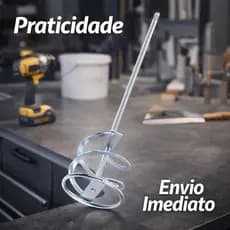 Misturador de Argamassa SDS Plus Batedor de Tinta Gesso Textura P/ Furadeira. ENVIO IMEDIATO