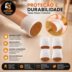 Protetor de Silicone para Pés de Cadeira e Mesa Pés Pezinho Redondo Com Feltro Desliza Fácil