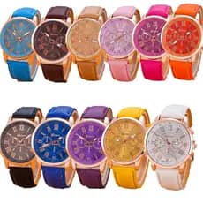 Relógio Fashion QUARTZ pulseira tipo de couro social feminino lançamento números romanos Fivela