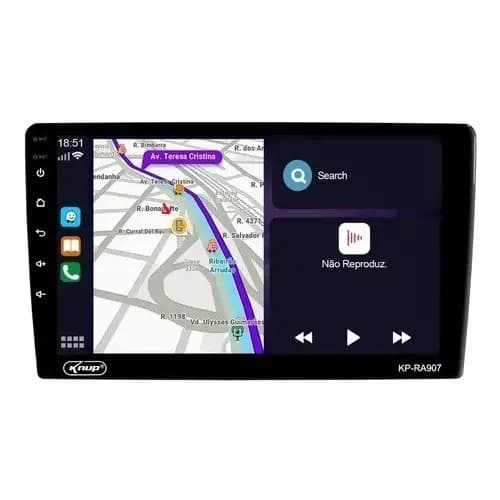 Central Multimídia MP10 2din com Tela de 9 Polegadas, Carplay, Android Auto e Porta USB - KP-RA907