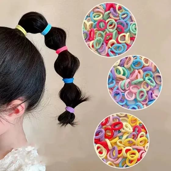 Kit até 250 Mini Elástico Meia Infantil Rabicó Xuxinha De Meia Laço Para Cabelo Criança Promoção