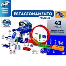 Pista De Carrinho Brinquedo Hot Wheels De Corrida Infantil Com Estacionamento E Garagem Policial