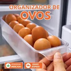 Suporte Porta Ovos Geladeira Com Alça Organizador De Cozinha Para Ovo De Galinha Acrílico Resistente