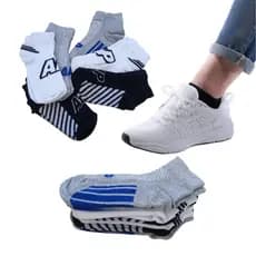 Kit 06 Pares Meias Soquetes Masculinas Cano Curto Invisível Algodão Apollo