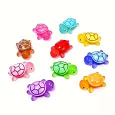 Kit 10 Mini Tartarugas Ornamentais Luminosas Brilhante