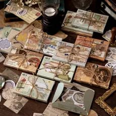 Journamm 60 Pçs Adesivos Vintage Para Scrapbooking Junk Journal Escolar Papelaria Criativo DIY Deco