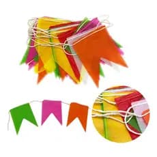 Kit 100 mts Bandeirinha Papel Seda 10 Pacotes