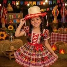 Kit 5 Chapéu de Palha Modelo Decorado c/ Trança e Renda SORTIDO INFANTIL MK