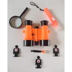 Detetive Infantil Kit Binoculos Lança Dardo + Lanterna + Lupa + Alvos