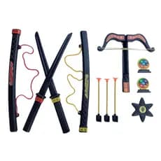 Super Ninja Samurai Infantil Kit 2 Espada Katana Com Bainha + Arco E Flecha