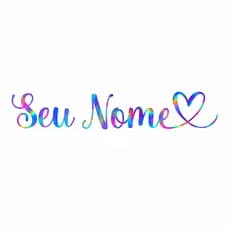 Adesivo Holográfico Seu nome Personalizado 15cm
