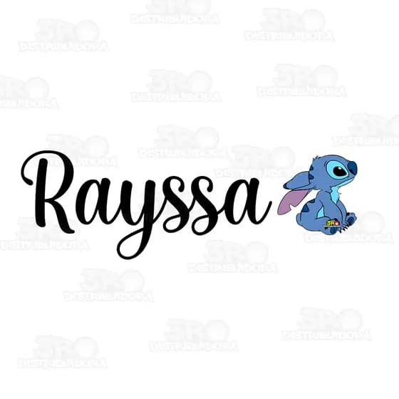 Adesivo Personalizado com Nome + Stitch(Lilo & Stitch) – Vinil Durável diversas cores