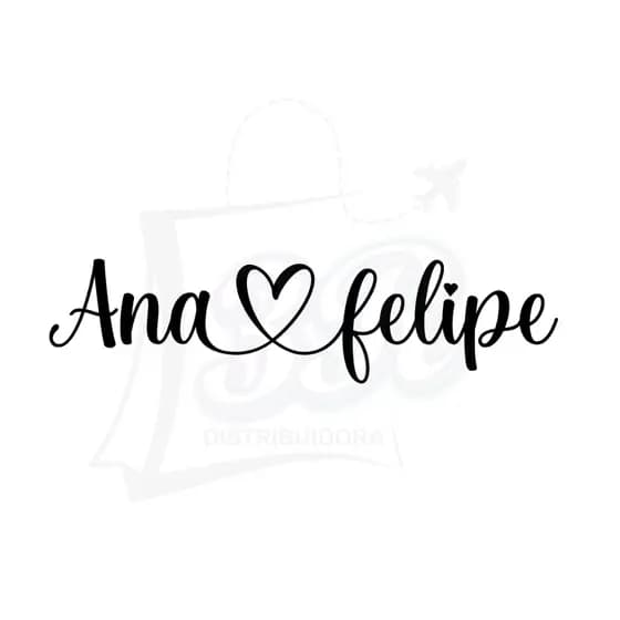Adesivo Nome Casal Personalizado 3cm altura Vinil Adesivo não desbota
