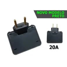 NOVO MODELO Adaptador Benjamin 20A ( ARTICULADO ) 3 Saídas Reforçado PRETO