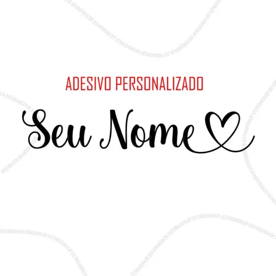 Adesivo | Nome personalizado | a prova d'água, pequeno com coração DIVERSAS CORES pode ser nomes variados
