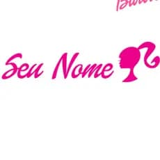Adesivo Seu nome Fonte Barbi Logo Personalizado Adesivo a prova d'água Rosa