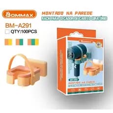 Suporte Para Secador Cabelo Parede Adesivo Banheiro Organizador Porta Ajustavel Giratorio 360  - BM-A291