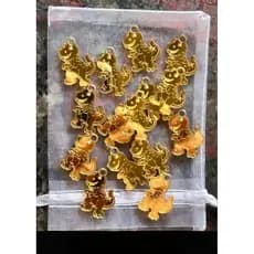 Tag dinossauros acrilico dourado 25mm