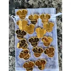 TAG 50 PEÇAS MINNIE DOURADO ESPELHADO