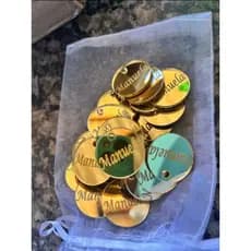 Tag Personalizada com nome acrilico dourado
