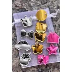 tag retangular 20x25mm em acrilico Dourado