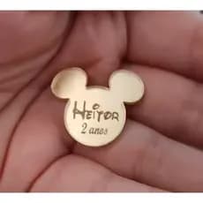 Tag Personalizada  – Acrílico Dourado mickey e minnie