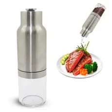 Moedor Elétrico De Sal Pimenta Temperos Especiarias A Pilha Automático Por Gravidade