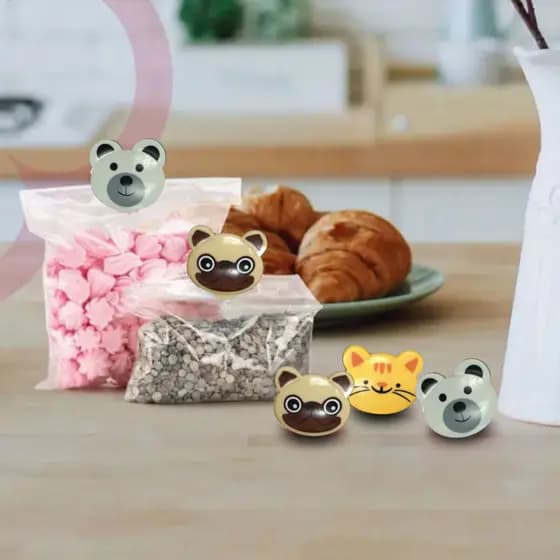 Kit 6 Prendedores De Alimentos Saquinhos Ou Roupas Animais Multiuso