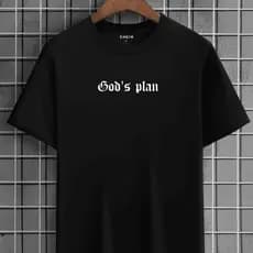Camiseta Masculina Casual God's Plan Unissex 100% algodão Camisa Blusa Malha Premium