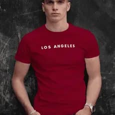 Camiseta Camisa Masculina Los Angeles Estampado T-shirt 100% Algodão Lançamento 2025 100% Algodão