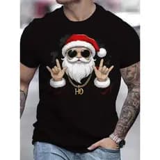 Camiseta Estampada Para o seu Natal Camisa Papai Noel Unissex Masculino Feminino 100% Algodão