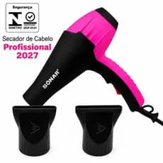 Secador Profissional de Cabelo Anti Frizz Alta Potência 3Temperatura 110V