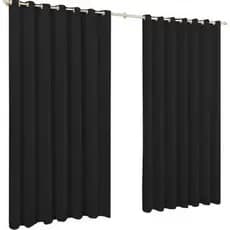 Cortina Roma Preta 2,00m x 1,40m Com Ilhós Para Janela Quarto Cozinha Decoração Papel de Parede