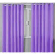 Cortina Roma Lilás Ilhós 2,00m x 1,40m para Sala e Quarto Cozinha Janela Escritório Decoração-