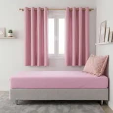 Kit Quarto Menina Cortina Roma 200x140 +Lençol Solteiro Avulso Elastico+1 Porta Travesseiro Rosa