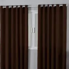Cortina Roma Marrom Escuro 2.00m x 1.40m com Ilhós Para Janela Sala Quarto Cozinha Parede Decoração