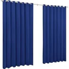 Cortina Roma 200x140 Parede Painel com Ilhós Duas Partes Sala Cozinha Escritório Casa Azul Royal