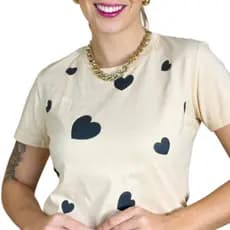 Camiseta Feminina T-shirt Corações