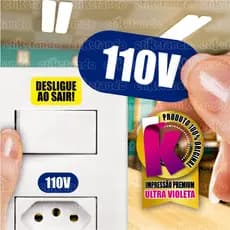 Etiqueta Adesiva para Tomada Identificação de Voltagem 110v e 220v Rede Elétrica ENVIO RÁPIDO