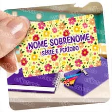 ✅ ETIQUETA ESCOLAR COLORIDA 🌟 (GDE) 50x30mm ♡ 18 UN ⚠️ CABE NOME E SÉRIE 🔥 PARA MATERIAL ESCOLAR