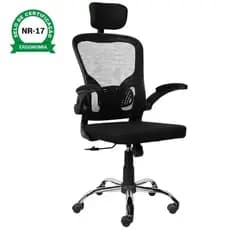 Cadeira De Escritório Ergonômica Laudo NR-17 Ajuste Lombar Regulagem de Altura  Giratória Com Estofado Mesh Marca Brin7