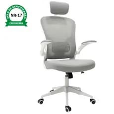 Cadeira De Escritório Brin7 Ergonômica  Mesh  Ajuste Lombar