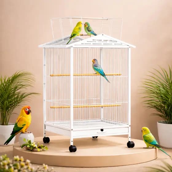 Viveiro Para Aves Grande Completo Com Rodinhas Ideal Calopsita Periquito Canário