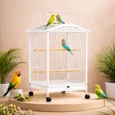 Viveiro Para Aves Grande Completo Com Rodinhas Ideal Calopsita Periquito Canário