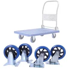 Rodizio Kit 4 Rodinhas Para Carrinho De Carga Suporta 300KG
