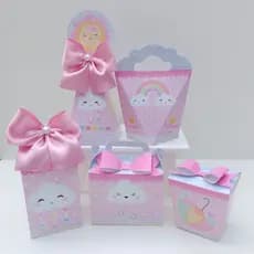Kit Festa Chuva de Amor Menina l Personalizados l Lembrancinha para Festa l kit Caixas