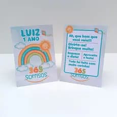 Plaquinha de Agradecimento 365 Sorrisos Menino l Personalizados l Lembrancinha de Festa l Aniversário