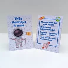 Plaquinha de Agradecimento Astronauta Menino l Personalizados l Lembrancinha de Festa l Aniversário